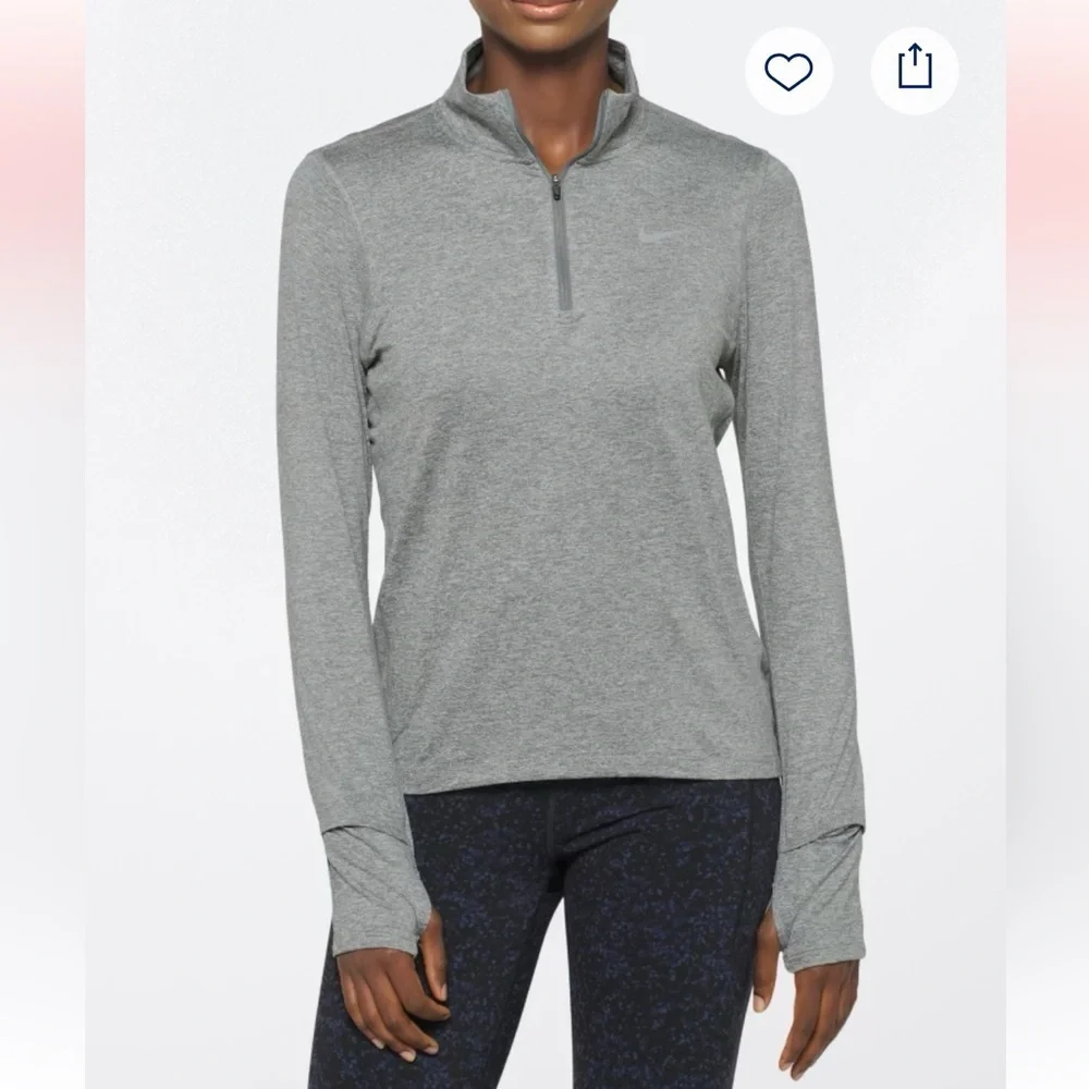 Like New- Gray Nike Element Half Zip Pullover